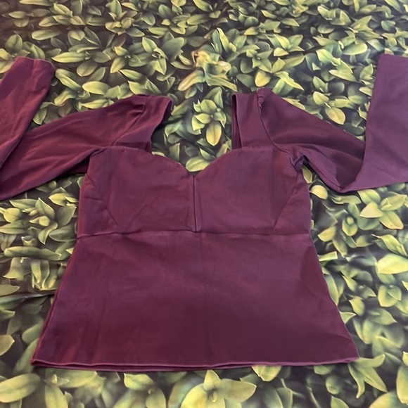 ARITZIA Talula SWEETHEART LONG SLEEVE TOP in Cardamom, Large, Preowned - Picture 8 of 10